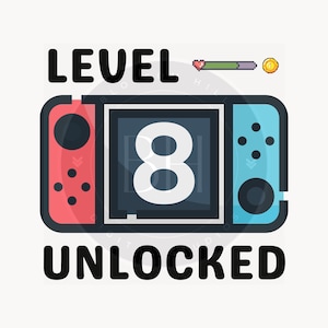 Level 8 Unlocked Birthday SVG, 8. Geburtstag Gamer svg, 8 Jahre alter Geburtstag Shirt svg, Kinder svg, digitale Datei zum Download, Geburtstag Clipart