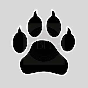 Bärentatze Silhouette: Umrissenes Tier Maskottchen PNG (Digital Download)