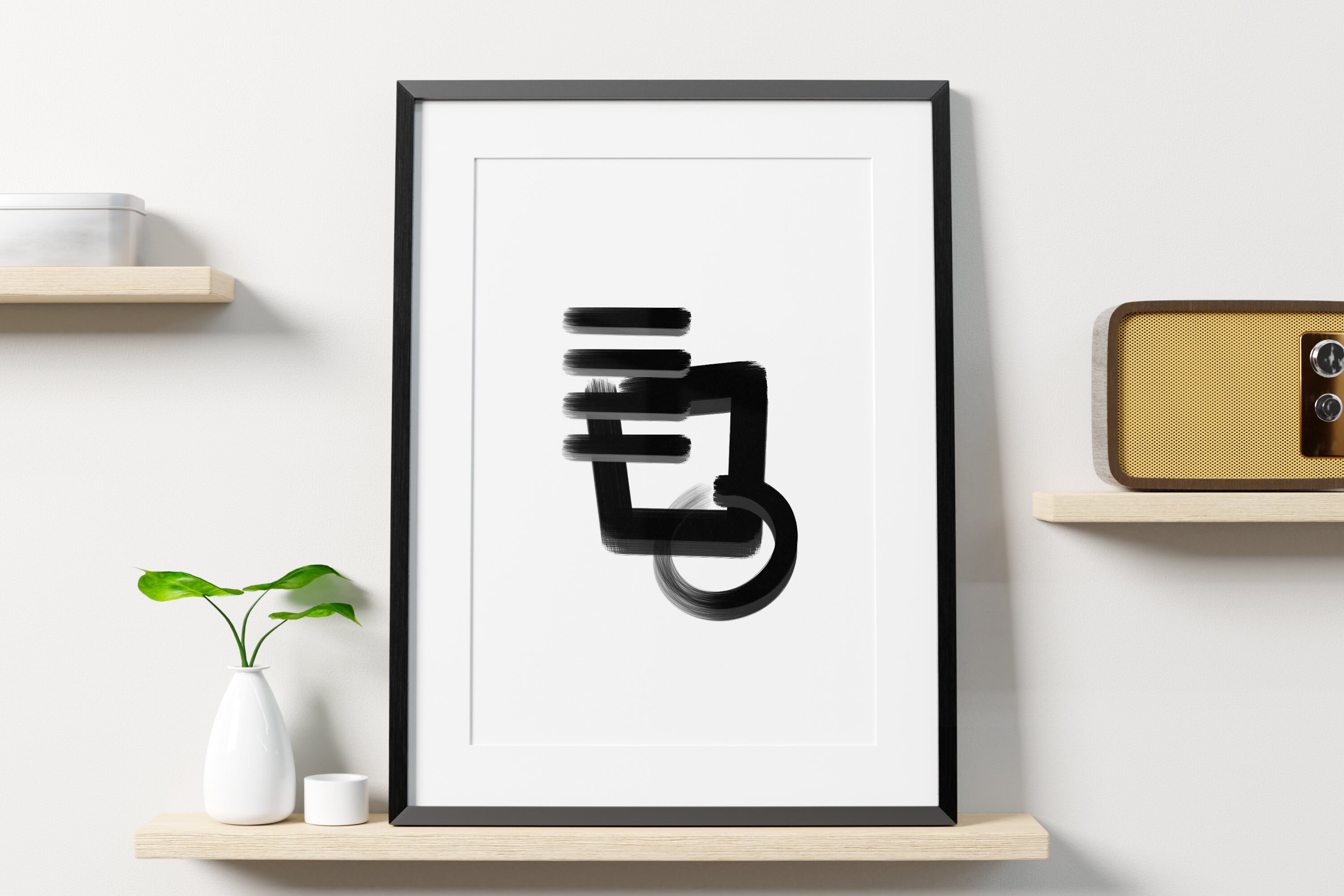 Modern Abstract Printable Wall Art Black Abstract Art Print Etsy