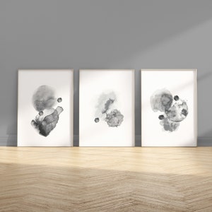 Watercolor Abstract Wall Art, Set of 3, Wall Decor, Modern, Minimalist, Living room, Bedroom, Printable Digital Instant Download image 1