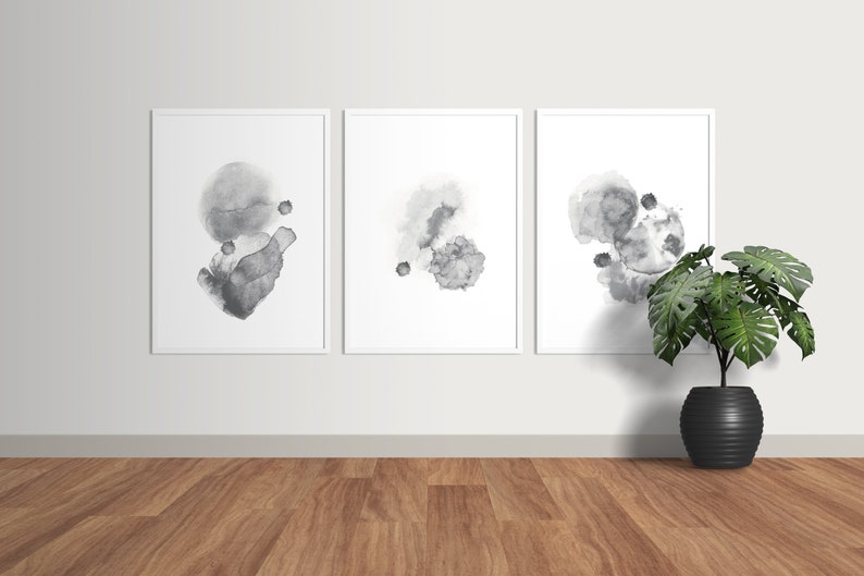 Watercolor Abstract Wall Art, Set of 3, Wall Decor, Modern, Minimalist, Living room, Bedroom, Printable Digital Instant Download image 6