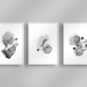 Watercolor Abstract Wall Art, Set of 3, Wall Decor, Modern, Minimalist, Living room, Bedroom, Printable Digital Instant Download image 2