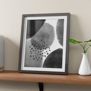 Black Gray Abstract Drawing Wall Art, Modern, Minimalist, Living room, Bedroom, Printable Digital Instant Download image 7