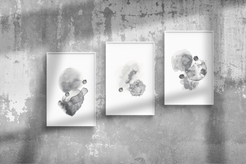 Watercolor Abstract Wall Art, Set of 3, Wall Decor, Modern, Minimalist, Living room, Bedroom, Printable Digital Instant Download image 7
