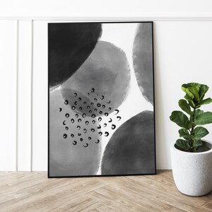 Black Gray Abstract Drawing Wall Art, Modern, Minimalist, Living room, Bedroom, Printable Digital Instant Download image 6