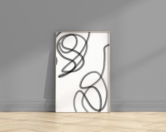 Black&White Abstract Modern Wall Art, Modern, Minimalist, Living room, Bedroom, Printable Digital Instant Download