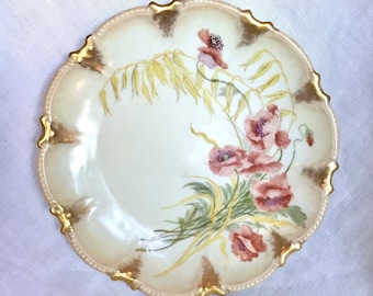 French Limoges Poppy Plate