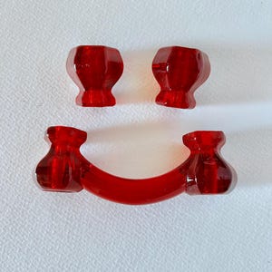 Vintage Ruby Red Glass Pulls