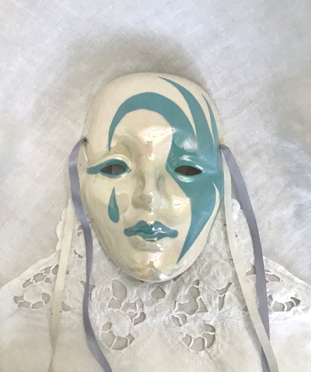 Vintage Ceramic Wall Art Mask Etsy