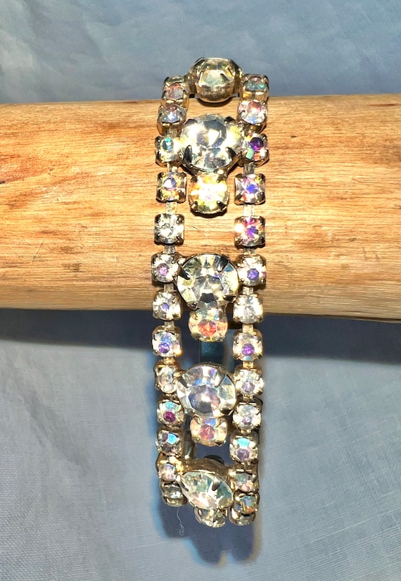 Vintage Iridescent Rhinestone Bracelet