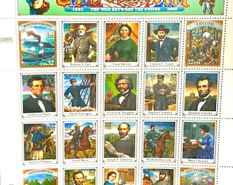 2 Sheets Civil War Collector Stamps
