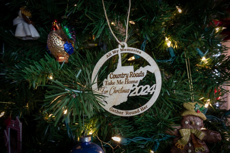Country Roads 2024, Take Me Home West Virginia Christmas Ornament