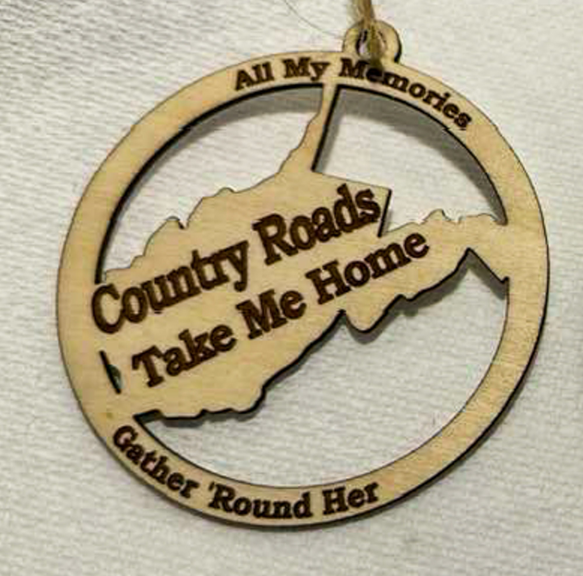 Country Roads, Take Me Home Christmas Ornament, Laser Engraved, West