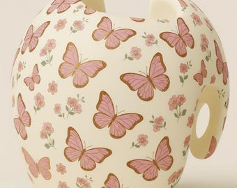 Butterfly & Flower Doc Band Decals: Baby Cranial Helmet Stickers