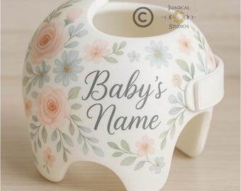 Floral Doc Band Decals: Baby Helmet Stickers, Cranial Band Decoration