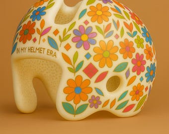 Floral Doc Band Decals: Waterproof Baby Cranial Helmet Stickers