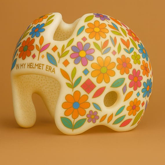 Floral Doc Band Decals: Waterproof Baby Cranial Helmet Stickers