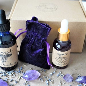 Pineal Detox & Third Eye Activation Kit Quantum DNA Upgrade Includes Two Formulas with Amethyst Quartz and Lavender Filled Velvet Pouch image 7