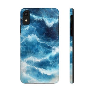 Ocean Wave Tough Phone Case, Protective Watercolor Design for iPhone, Samsung, Google Pixel, Beach Lover Gift, Coastal Accessories