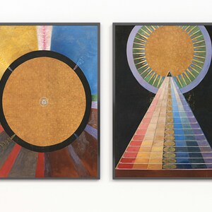 Hilma Klint Print Poster Hilma Birthday Gift Idea Housewarming Wall Art Living Room Modern Contemporary Black Blue Home Room Decor HAK16