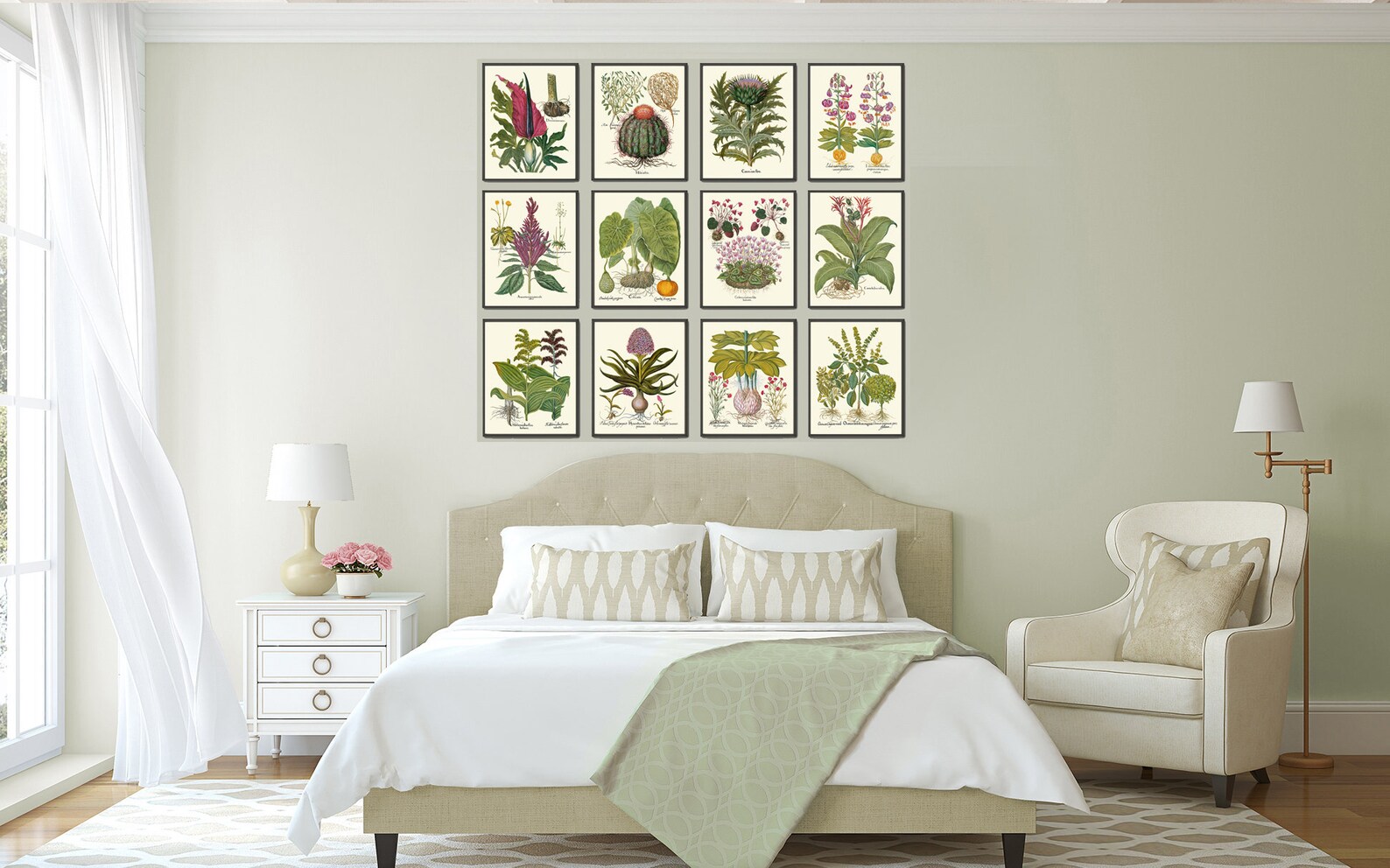Botanical Decor Wall Art Set of 12 Prints Beautiful Vintage Antique ...