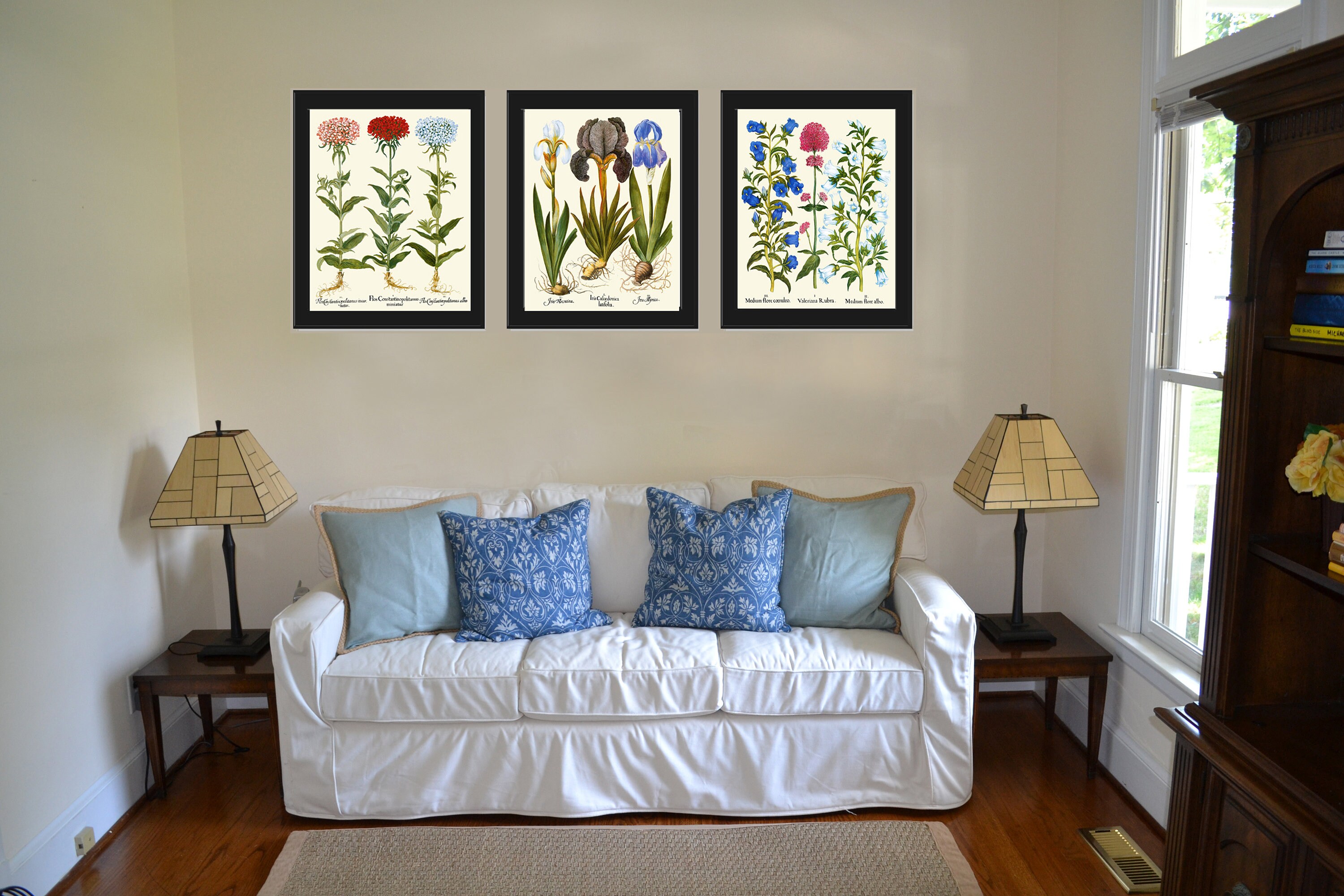 3 Quadri Fiore Selvatico Acquerello: Stampe Botaniche Incorniciate Per Pareti 30x40cm - 2