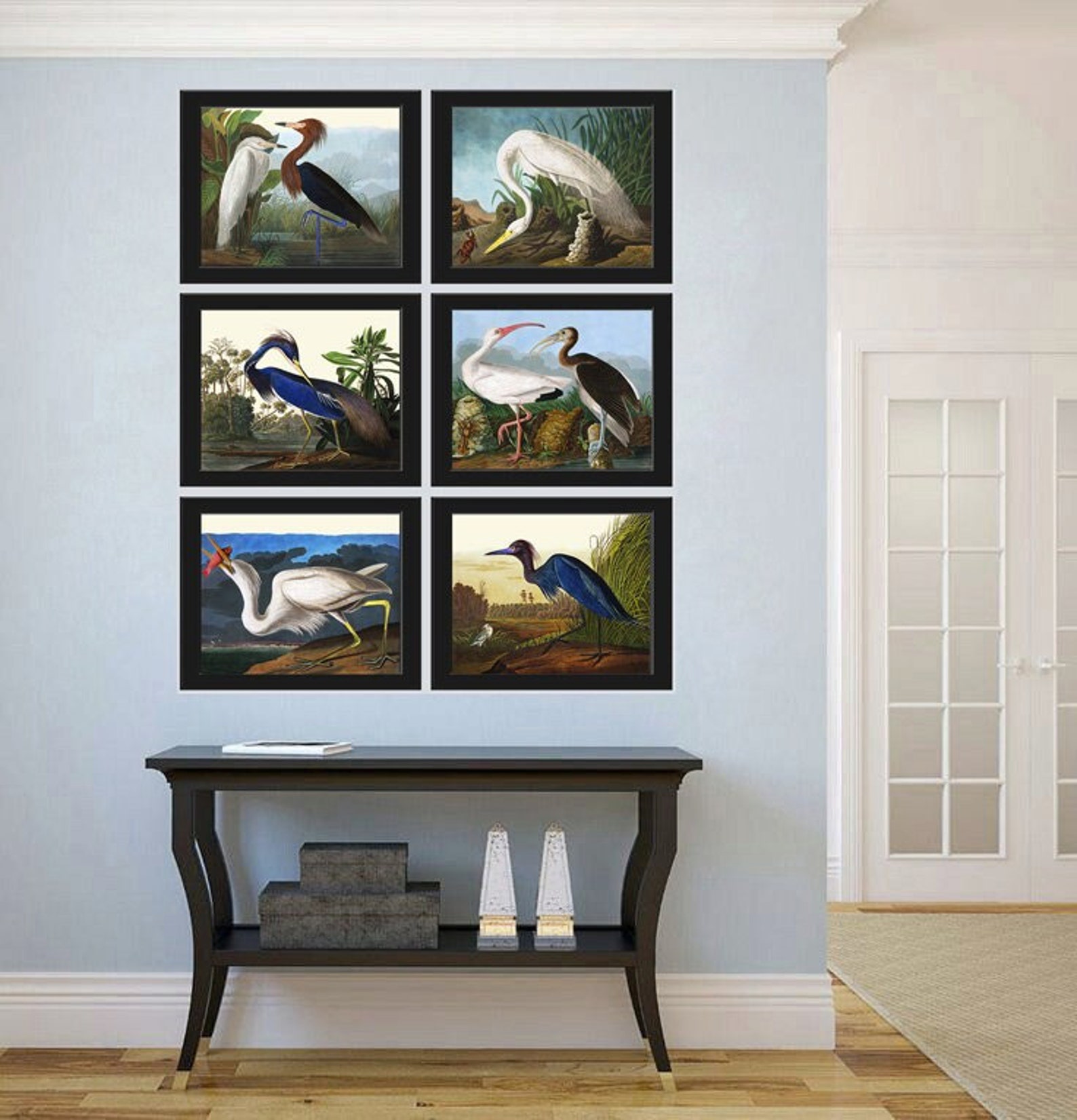 John James Audubon Birds Wall Art Prints Vintage Antique Set of 6 Blue ...