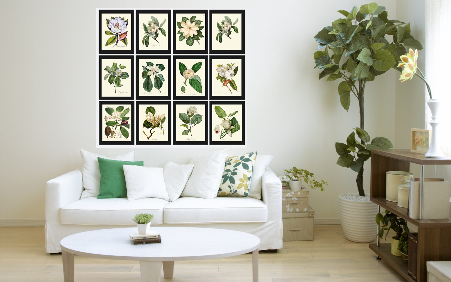 Magnolia Tree Flowers Botanical Prints Wall Art Home Decor Set - Etsy