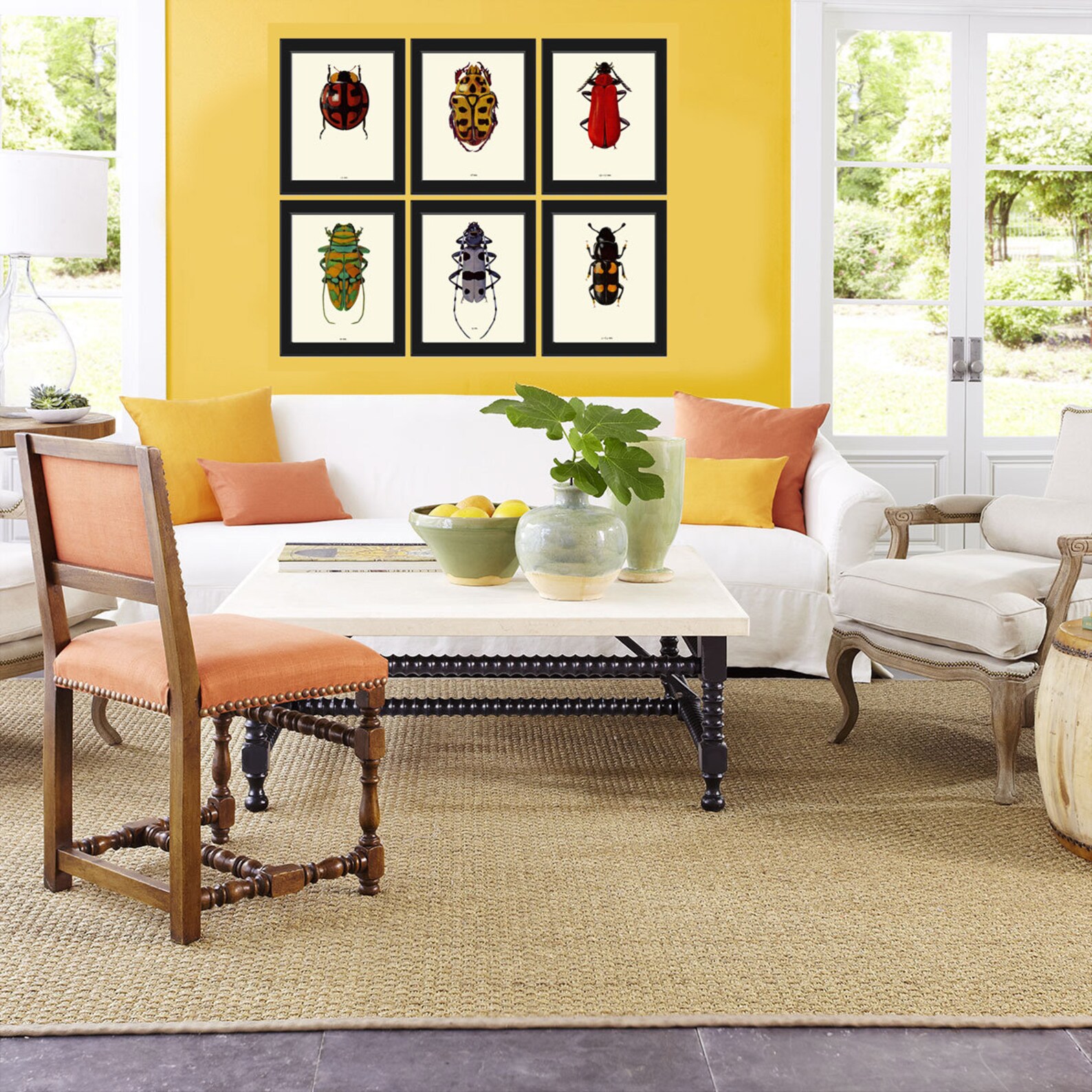 Colorful Ladybug Beetle Wall Art Set of 6 Prints Beautiful Antique ...