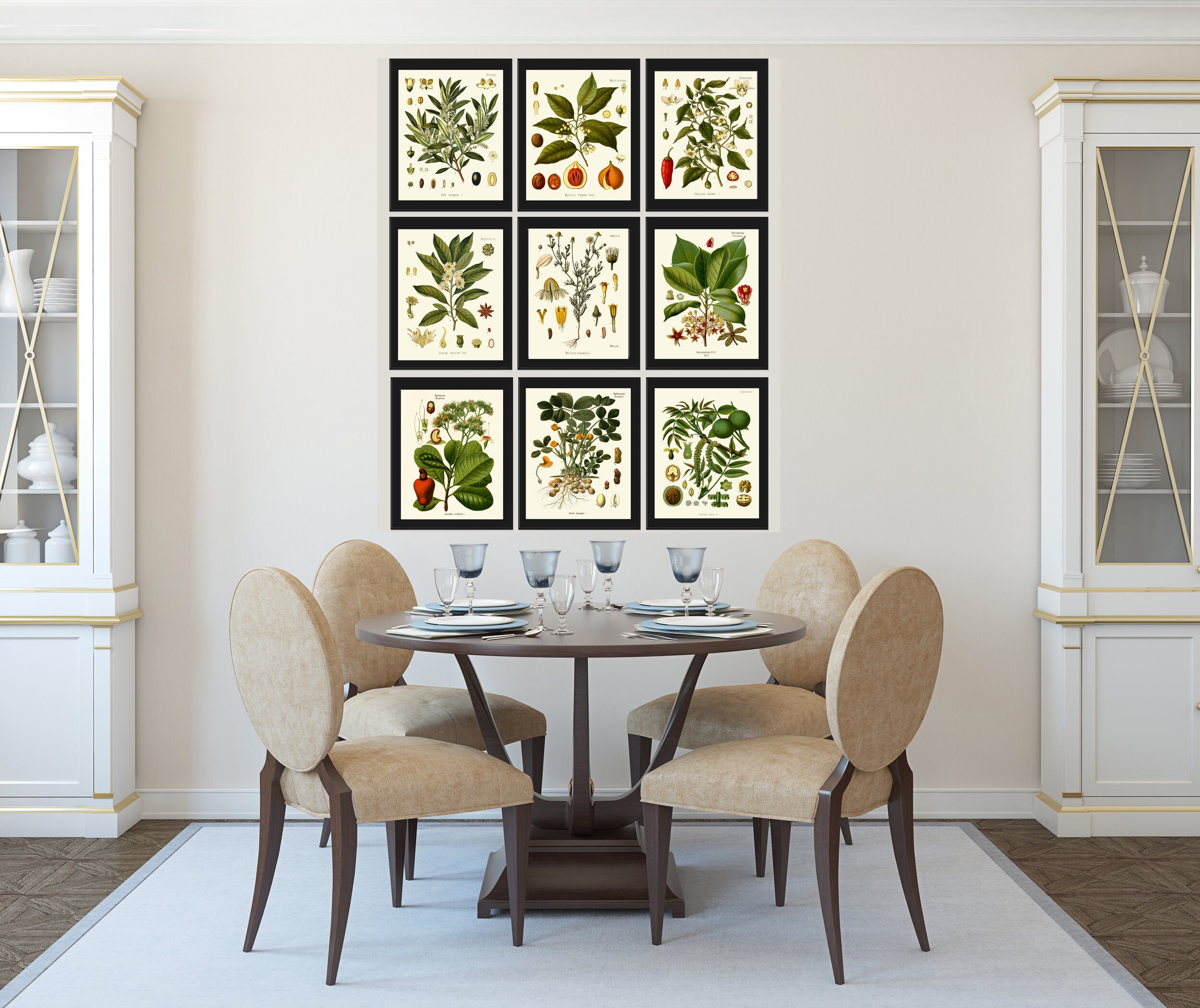 Herbs and Spices Print Set Botanical Wall Art of 9 Prints Beautiful ...