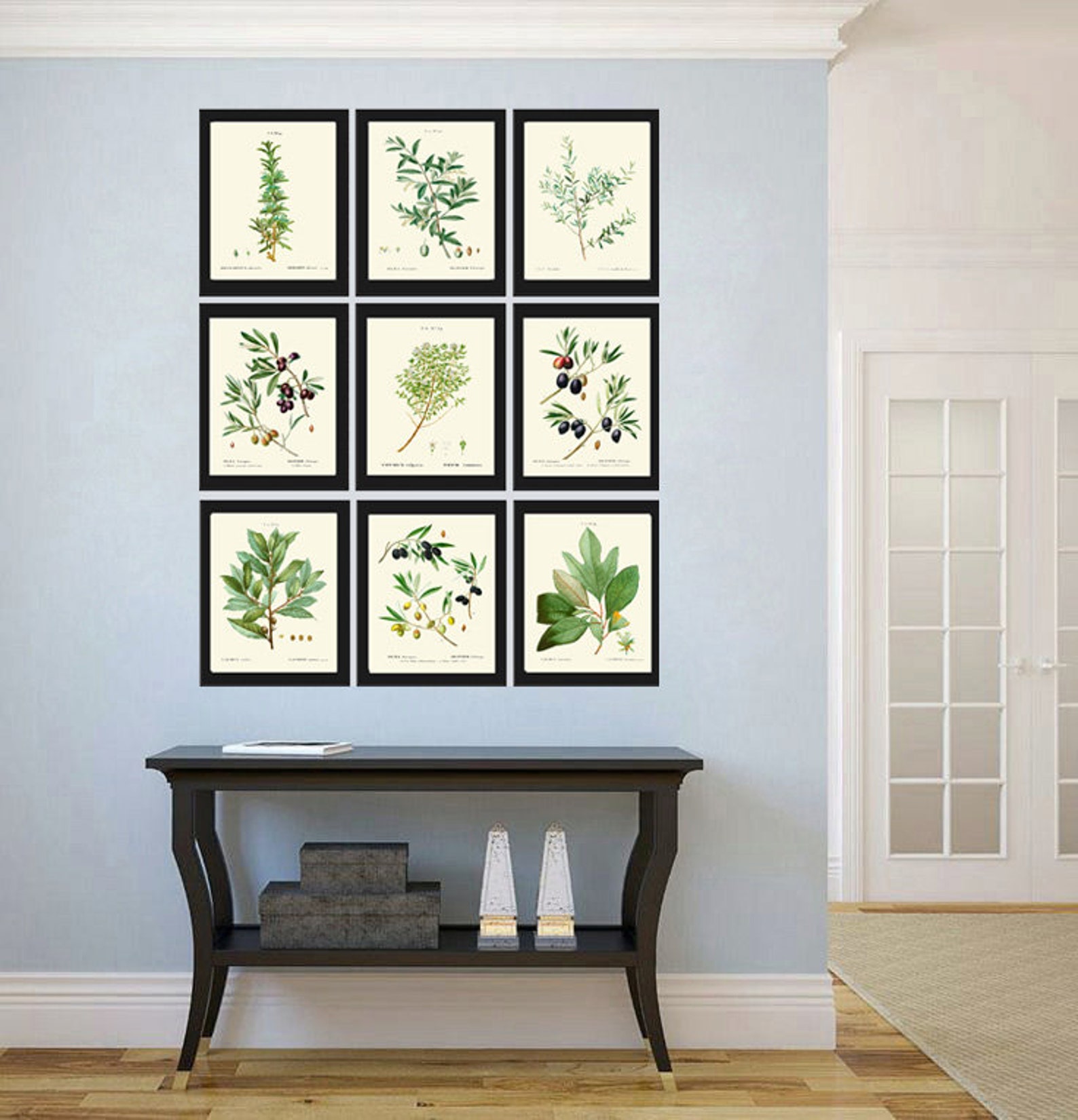 Herbs Spices Kitchen Wall Art Set of 9 Prints Beautiful Botanical Thime ...
