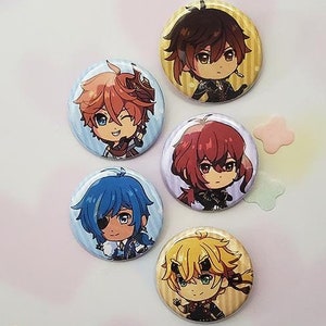 Husbando Impact - Cute Pin Back Buttons