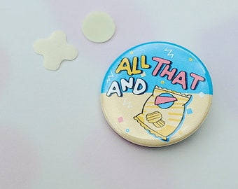 Tutto questo e un sacchetto di patatine - Bottone da 1,5&quot; - Bambini anni &#39;90 - Retro