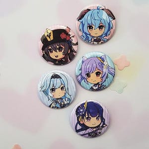 Waifu Impact - Cute Pin Back Buttons