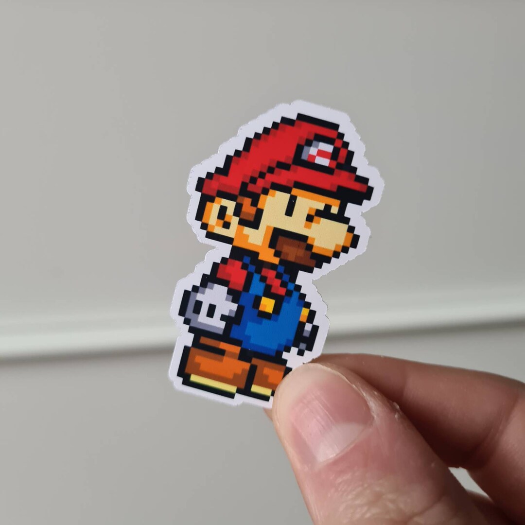 Mario Sticker, Waterproof Sticker, Vinyl Sticker, Mario, Super Mario ...