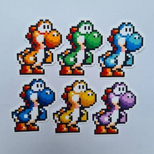 Adesivo Yoshi, Yoshi, Nintendo, adesivo piccolo, adesivo per laptop, adesivo di carta, adesivo a 8 bit