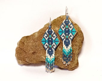 Handmade miyuki cascading earrings