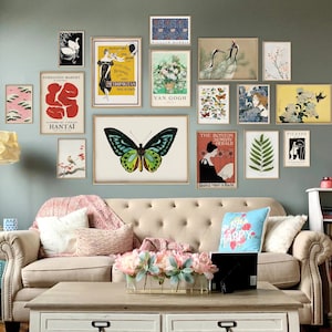 Eclectic Gallery Wall Set Of 16 Prints, Gallery Wall Prints Bundle, Eclectic Print Set, Eclectic Decor, Maximalist Print Set-s17