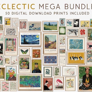 Eclectic Gallery MEGA BUNDLE 50 Digital Download Prints, Gallery Wall Set, Eclectic Wall Art, Eclectic Home Decor, Maximalist Print Set-s14