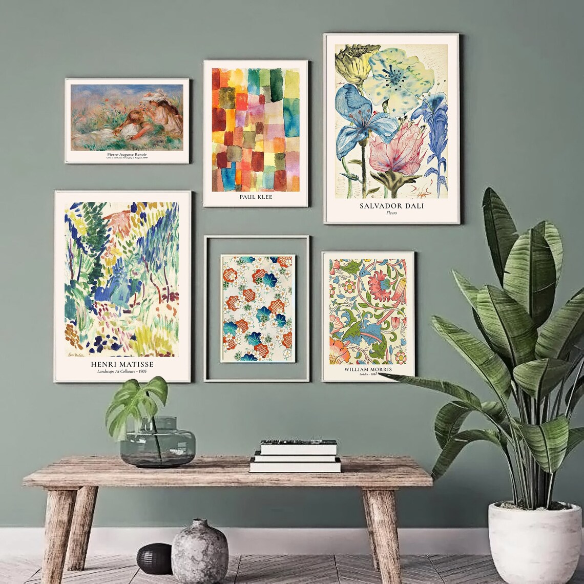 Set of 6 Prints Eclectic Gallery Wall Set Maximalist Decor Vibrant ...