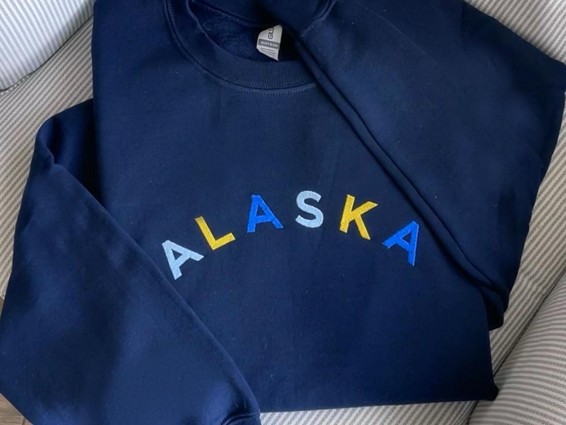 Alaska embroidered sweatshirt, Alaska cruise sweatshirt, Alaska crewneck sweatshirt, Alaska souvenir, family trip shirt, Alaska sweatshirt