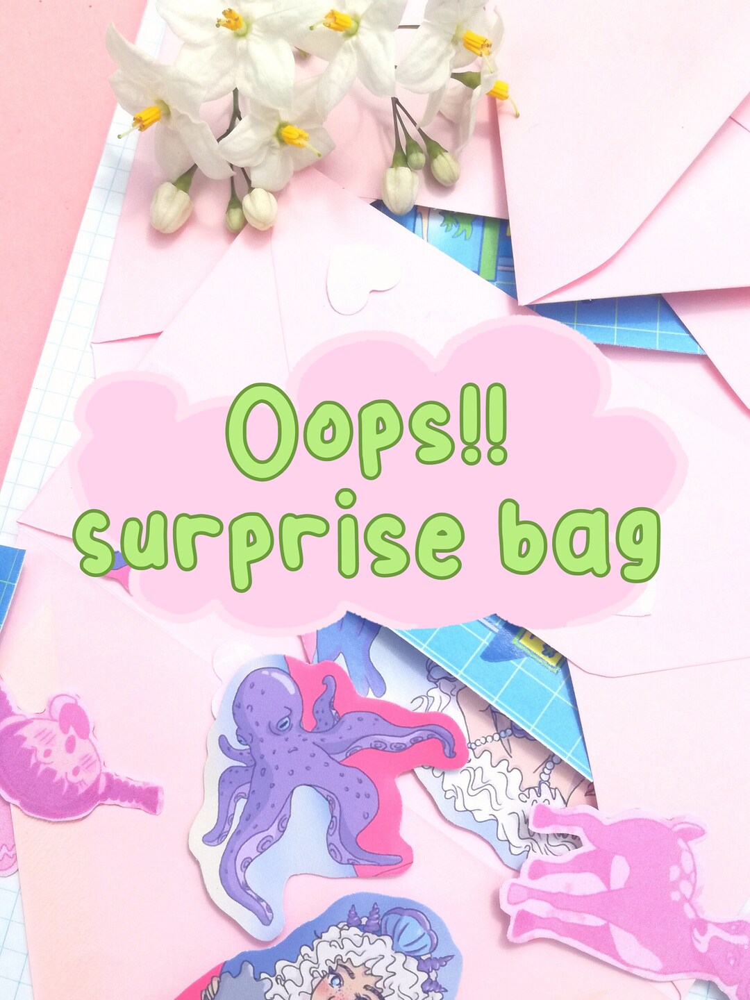 Woops Sticker Pack Oops Mistery Stickers Bag, Surprise Bag, Random Stickers Set, Imperfect ...