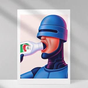 Refuel Robocop Original Pop Art Print | Classic Movie Poster | Sci-Fi Movie Art | 80s 90s Funny Artwork | Instant Downloadable Printable