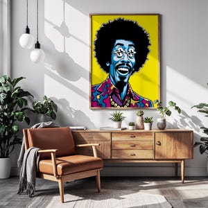 JIMI HENDRIX Poster / Original Pop Art Modern Print / Warhol Style Hendrix Wall Art / Canvas Wall Decor / Instant Digital Download Printable