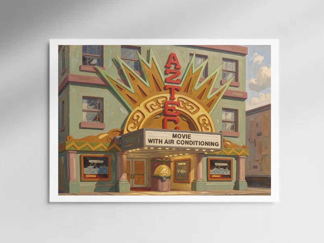Aztec Simpsons Aztec Theatre Graphic Print | the Simpsons Springfield Art Poster ...
