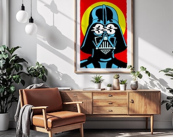 DARTH VADER retro poster/originele pop-art moderne print/Warhol Star Wars-kunst/canvas muur decor/instant digitale download afdrukbare