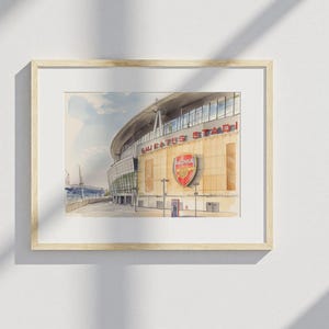 Emirates Stadium Watercolour Style Digital Print | Arsenal Football Fan Art | Gunners Football Stadium Poster | Instant Download Printable