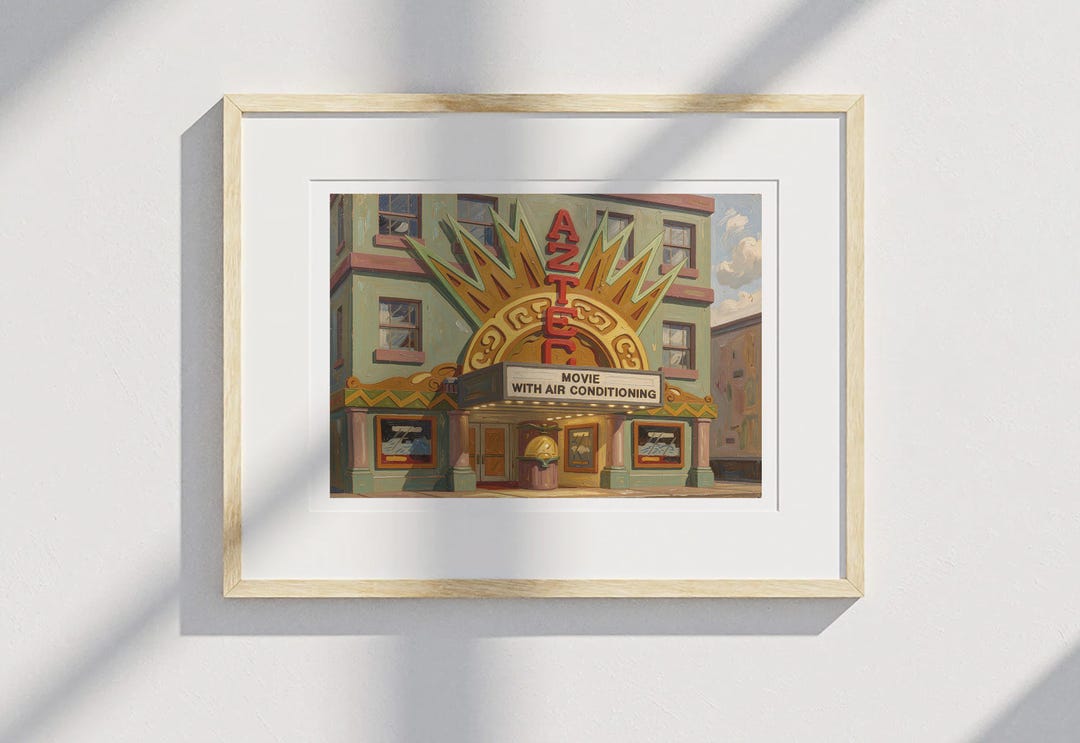 Aztec Simpsons Aztec Theatre Print | the Simpsons Springfield Art Poster | Cartoon ...