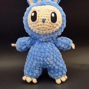 Handmade Crocheted Labubu Plush Toy: Soft Amigurumi Creature