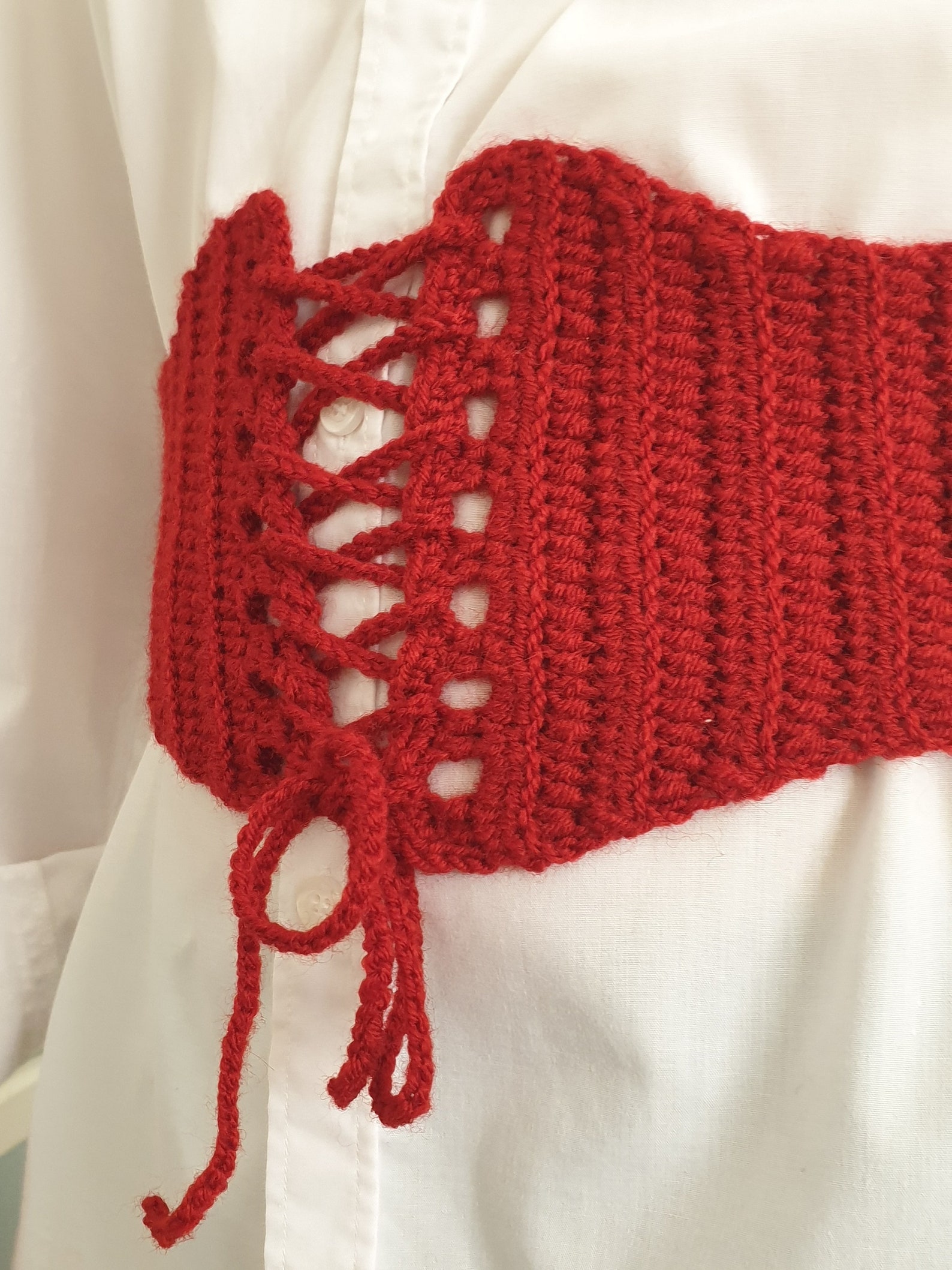 Crochet Corset Belt Corset Knit Corset Adjustable Waist Etsy
